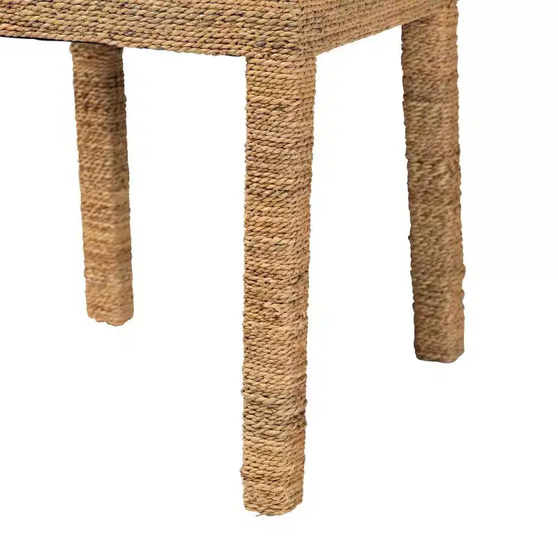 bali & pari Anfield Natural Seagrass and Mahogany Wood Dining Chair Natural: Solid Pattern, No Assembly Required
