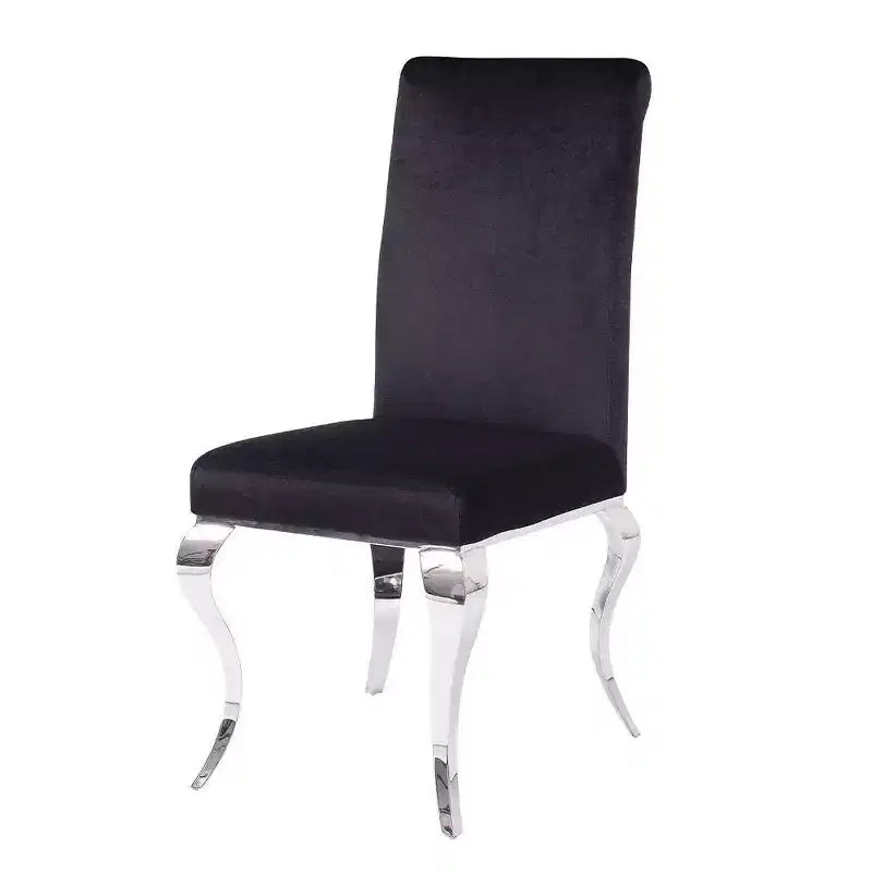 Acme Furniture Fabiola Dining Chair Black Fabric/Stainless Steel