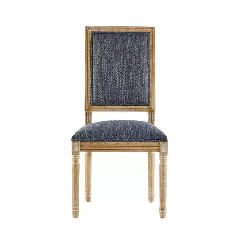 Christopher Knight Home Set of 4 Rylee French Country Rubberwood Upholstered Dining Chairs Blue Gray