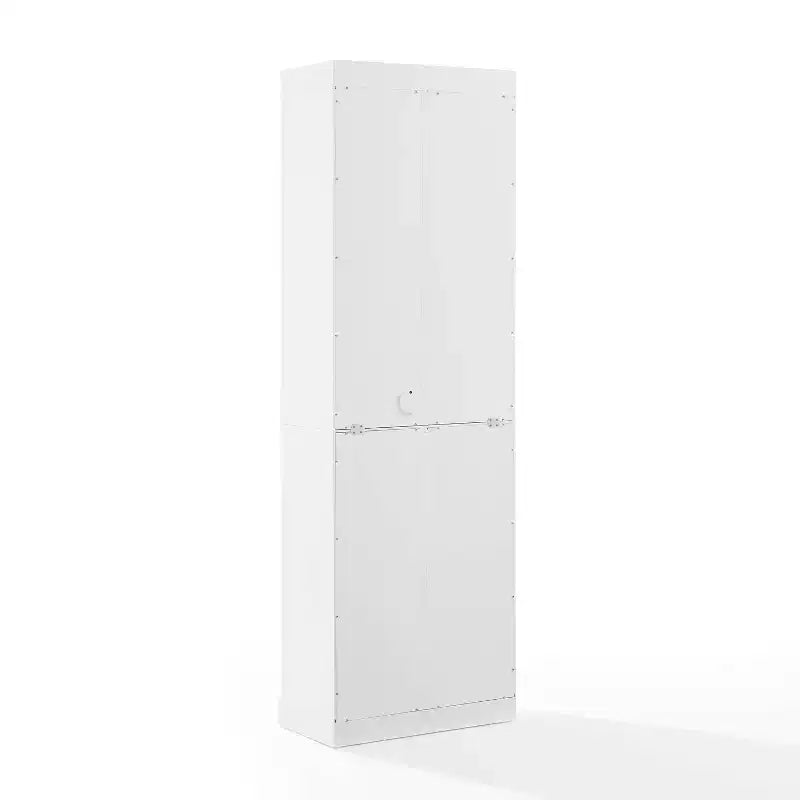 Crosley 78" Stanton 2pc Bar Cabinet Set White: Traditional Farmhouse Style with Adjustable Shelves, Stemware Racks
