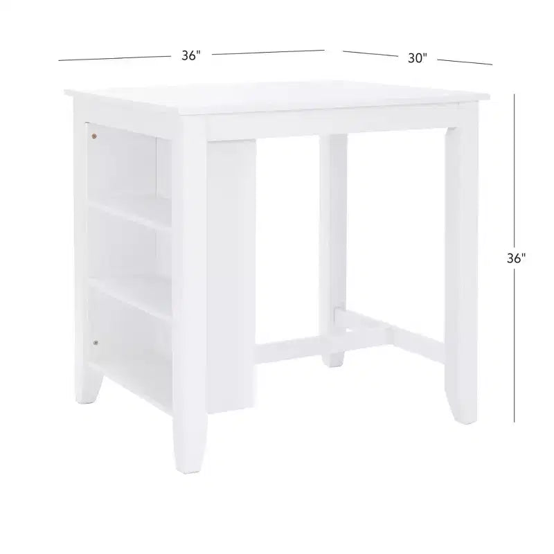 Shelby Solid Wood Space Saving Counter Height Table White - Powell