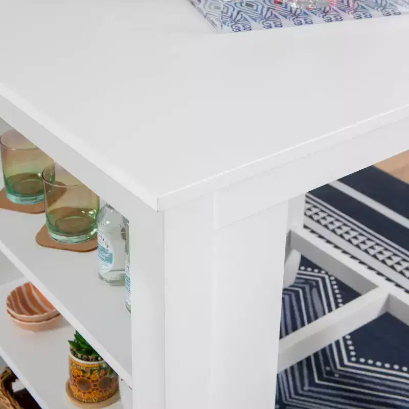 Shelby Solid Wood Space Saving Counter Height Table White - Powell