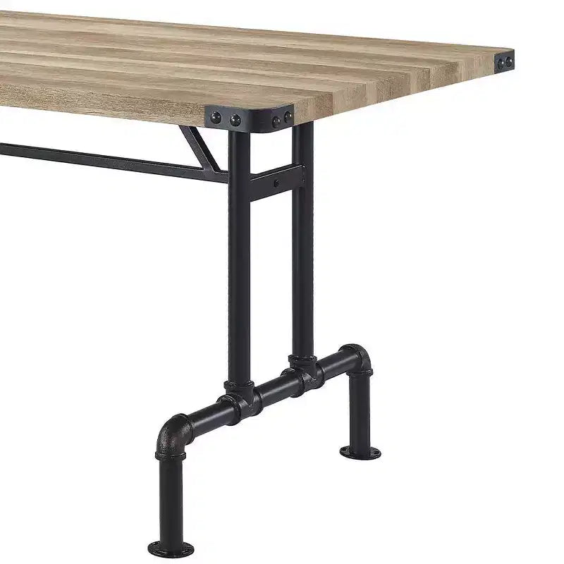 Edina 64" Dining Tables Oak and Sandy Black - Acme Furniture