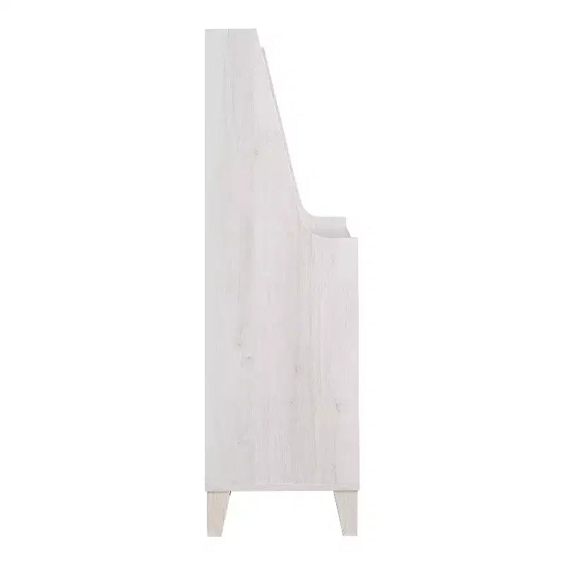 Downes Farmhouse Baker's Rack: Storage Drawer, 4 Shelves, White Oak - miBasics