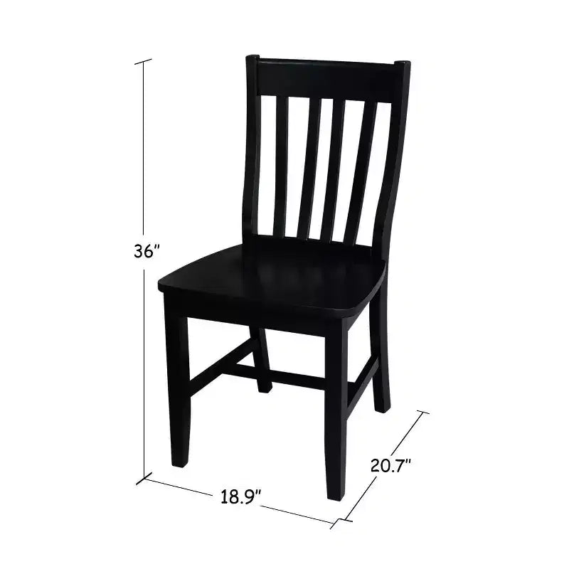 Set of 5 42" Dual Table with 4 Schoolhouse Chairs Dining Sets Black - International Concepts