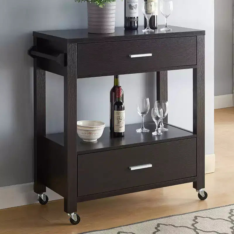 Umberra 2 Drawer Kitchen Cart Red Cocoa - HOMES: Inside + Out: Modern Mobile Island, Storage & Casters