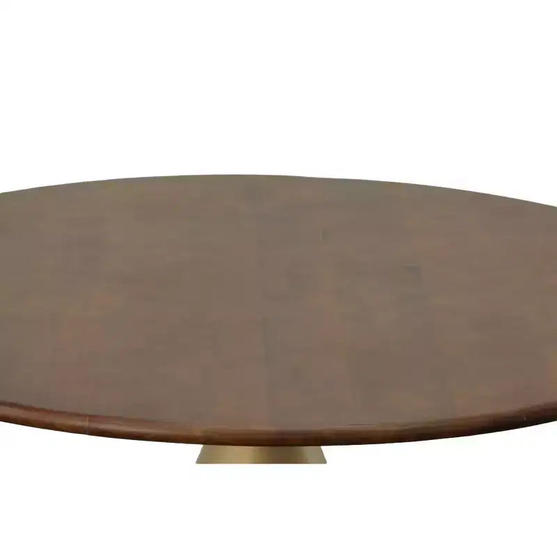 Gio 54" Pedestal Dining Table Elm/Gold - Carolina Chair & Table