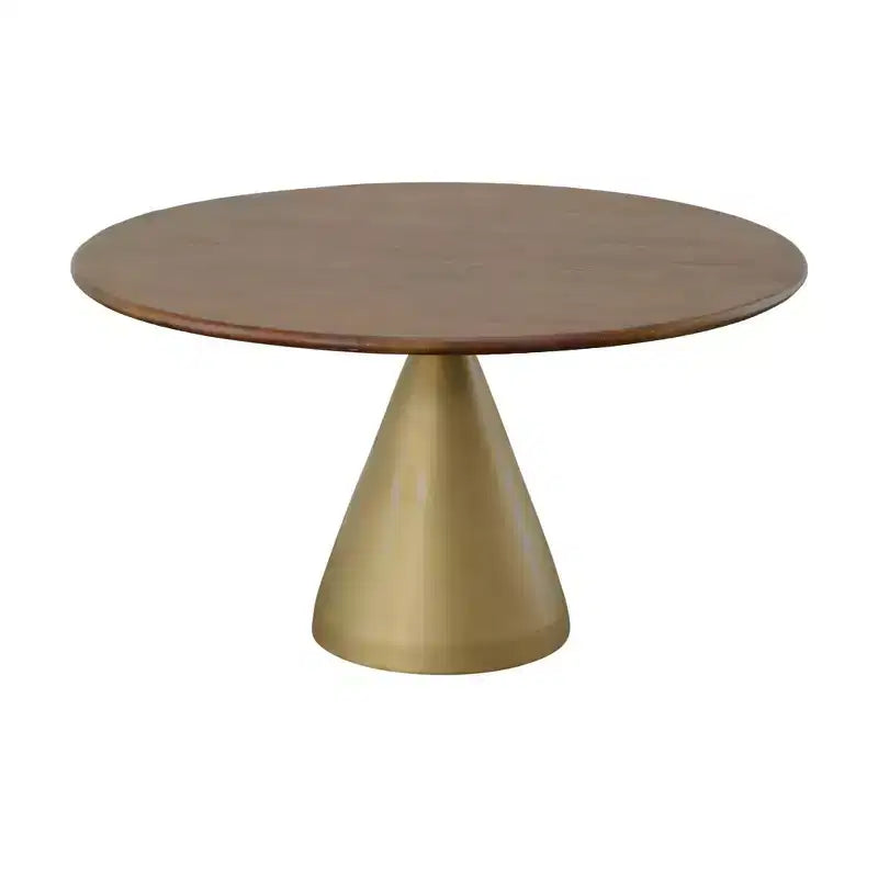 Gio 54" Pedestal Dining Table Elm/Gold - Carolina Chair & Table
