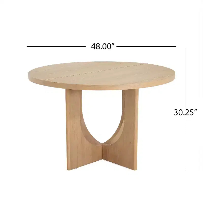 Christopher Knight Home Naomi Rustic 48" Wood Round Dining Table with Criss Cross Legs Natural