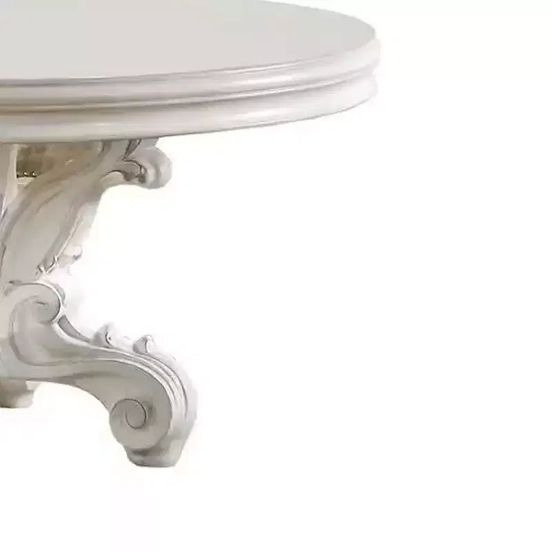 60" Versailles Dining Table PU Bone White Finsih - Acme Furniture
