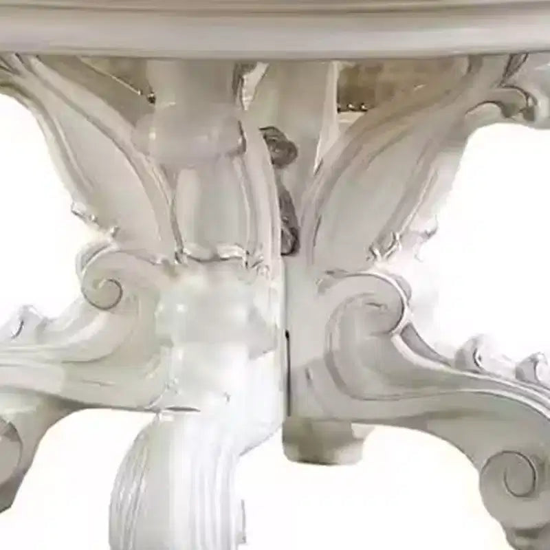60" Versailles Dining Table PU Bone White Finsih - Acme Furniture