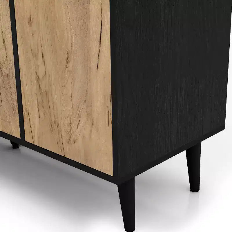 Andrew Mid-Century Modern Buffet Server Light Oak/Black - miBasics