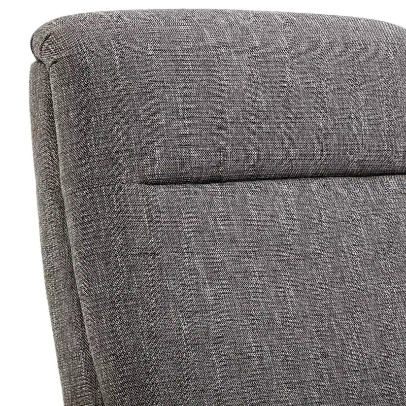 Comfort Pointe Terni Press-Back Recliner Ashen Gray: Stain-Resistant, Chestnut Wood Legs, Foam Fill