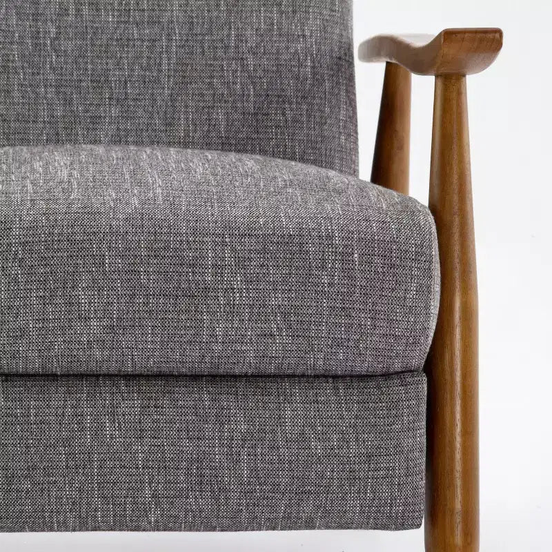 Comfort Pointe Terni Press-Back Recliner Ashen Gray: Stain-Resistant, Chestnut Wood Legs, Foam Fill