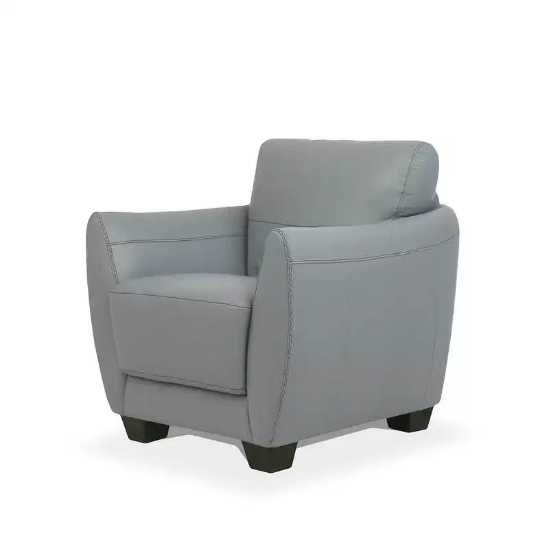 33" Valeria Chair Leather Green - Acme Furniture: Modern Polyester Upholstery, Wood Block Legs