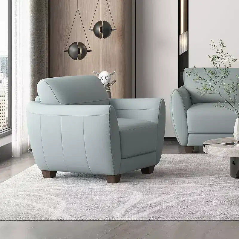 33" Valeria Chair Leather Green - Acme Furniture: Modern Polyester Upholstery, Wood Block Legs