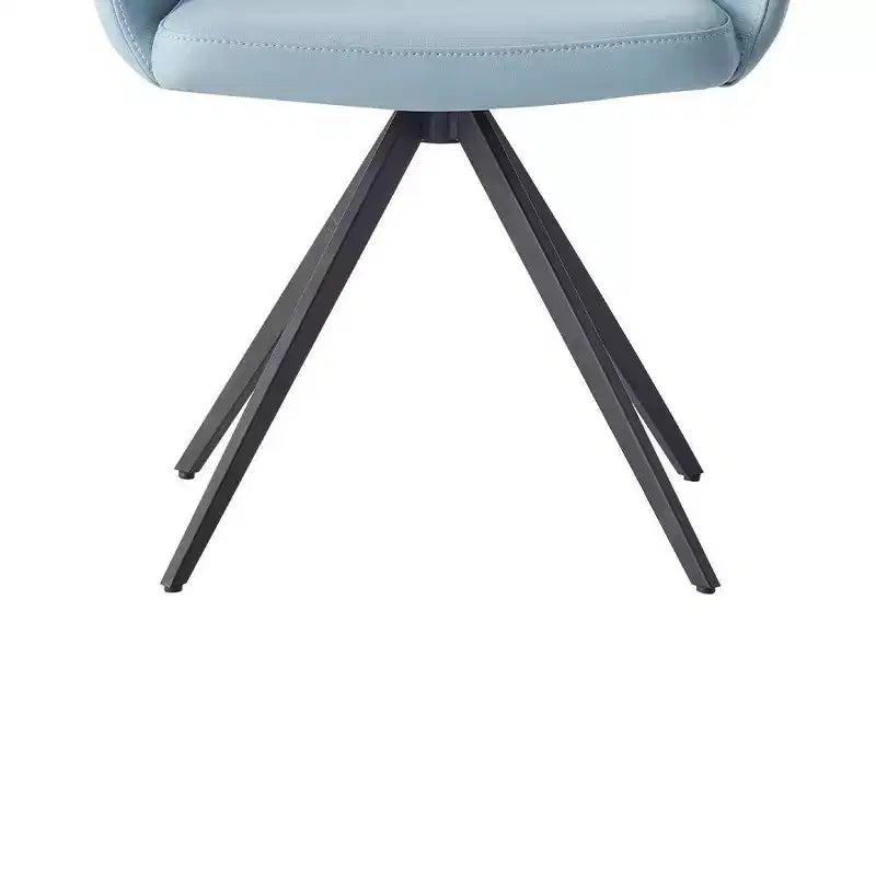 24" Segismunda Accent Chair Light Blue Leather/Black Finish - Acme Furniture