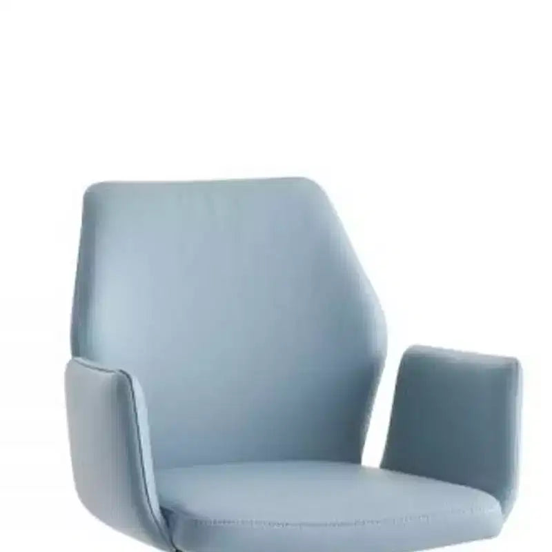 24" Segismunda Accent Chair Light Blue Leather/Black Finish - Acme Furniture