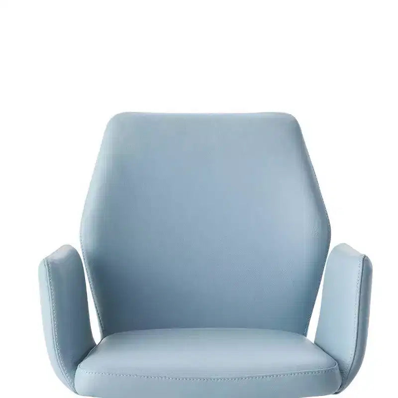 24" Segismunda Accent Chair Light Blue Leather/Black Finish - Acme Furniture