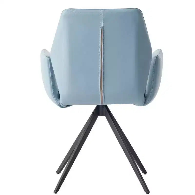 24" Segismunda Accent Chair Light Blue Leather/Black Finish - Acme Furniture
