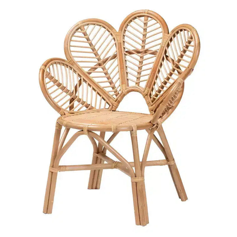 Fauteuil d'appoint Eliava en rotin naturel, marron naturel : Osier d'intérieur, aucun assemblage requis