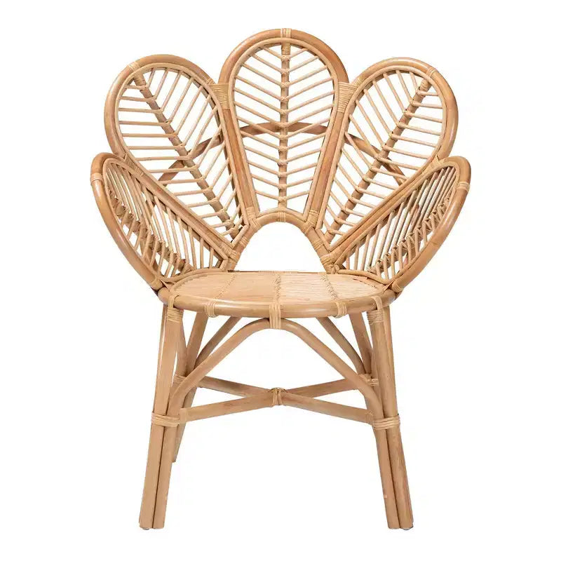 Fauteuil d'appoint Eliava en rotin naturel, marron naturel : Osier d'intérieur, aucun assemblage requis