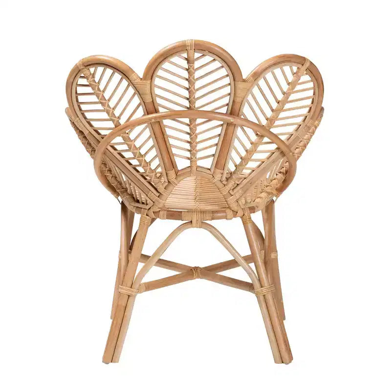 Fauteuil d'appoint Eliava en rotin naturel, marron naturel : Osier d'intérieur, aucun assemblage requis