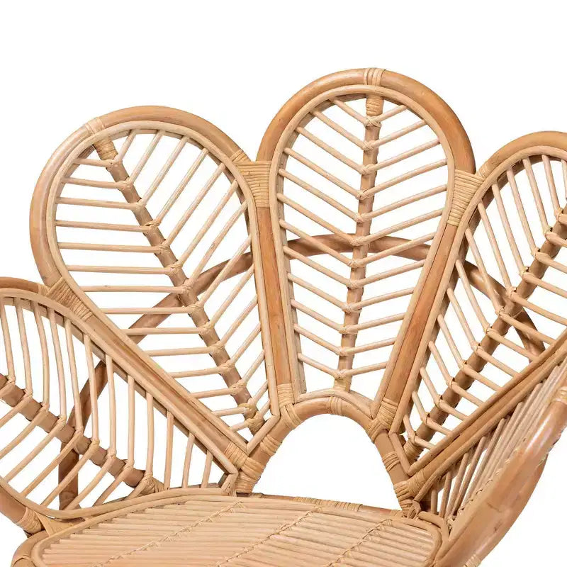 Fauteuil d'appoint Eliava en rotin naturel, marron naturel : Osier d'intérieur, aucun assemblage requis