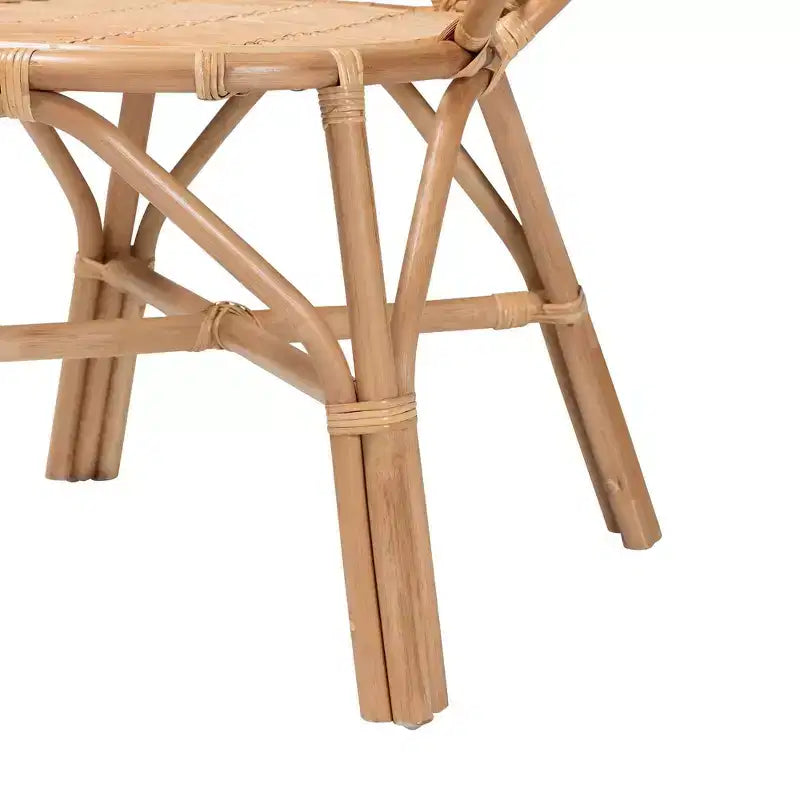 Fauteuil d'appoint Eliava en rotin naturel, marron naturel : Osier d'intérieur, aucun assemblage requis