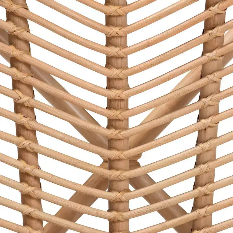 Fauteuil d'appoint Eliava en rotin naturel, marron naturel : Osier d'intérieur, aucun assemblage requis
