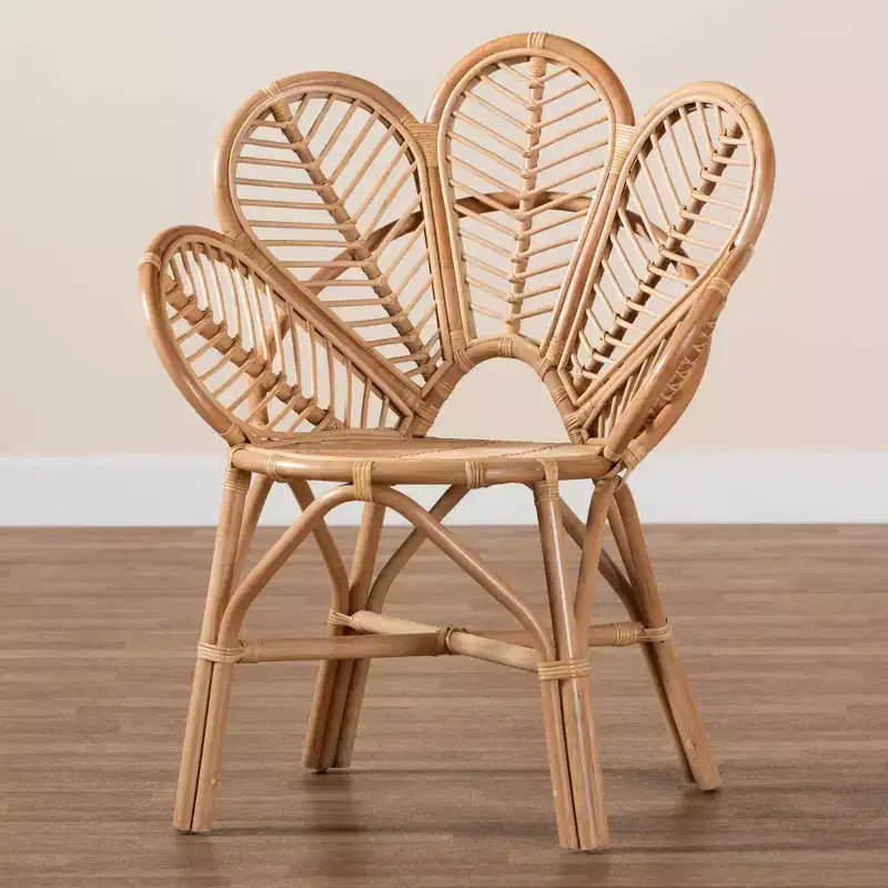 Fauteuil d'appoint Eliava en rotin naturel, marron naturel : Osier d'intérieur, aucun assemblage requis
