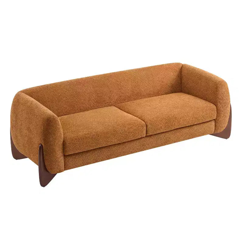 Christopher Knight Home Mia 82.75" Boucle Fabric 3 Seater Sofa Caramel