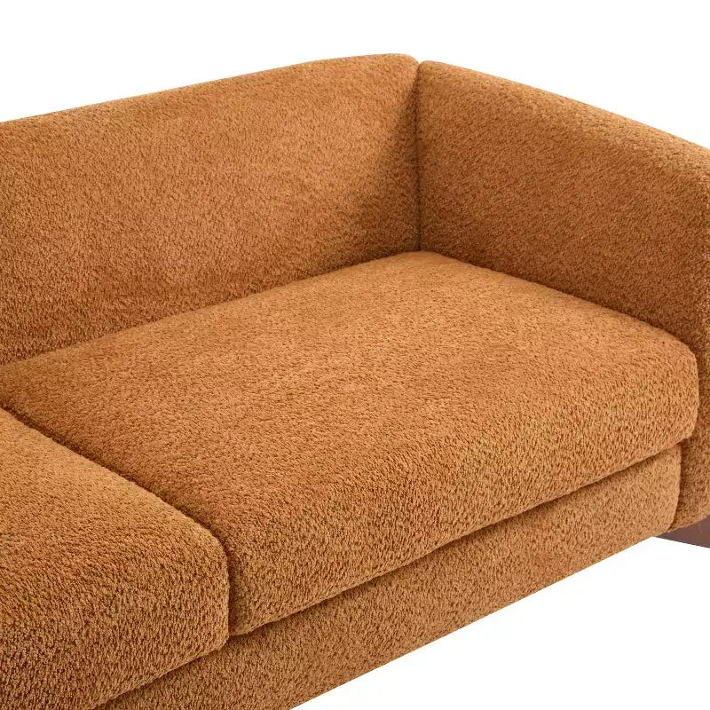 Christopher Knight Home Mia 82.75" Boucle Fabric 3 Seater Sofa Caramel