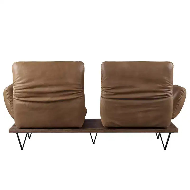 88" Narech Sofa with Swivel Nutmeg Top Grain Leather - Acme Furniture: Includes 2 Accent Pillows, Wood Frame