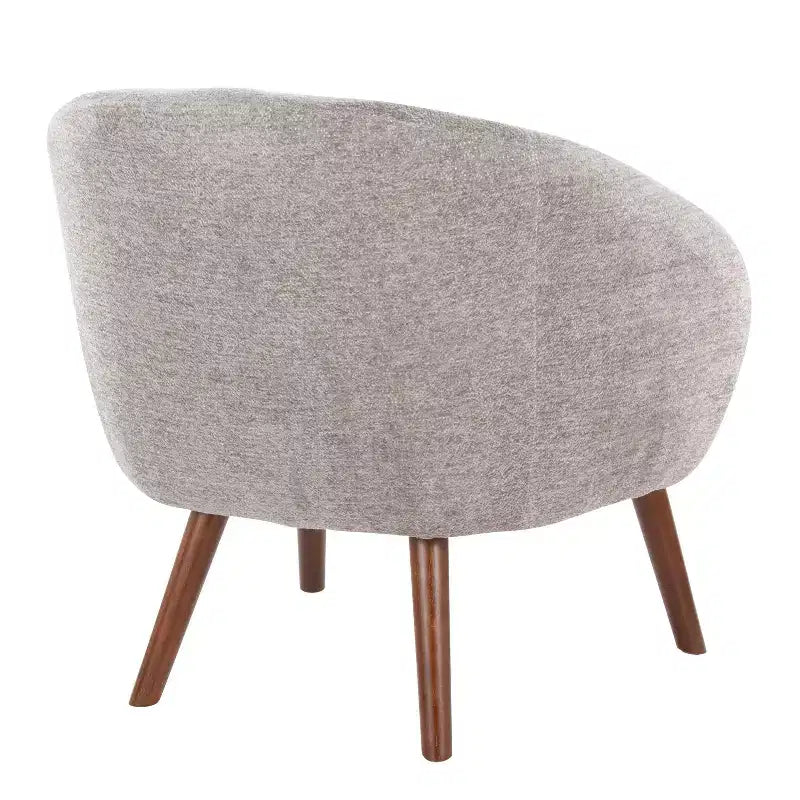 LumiSource Ashland Lounge Fabric Accent Chair Walnut Wood/Gray