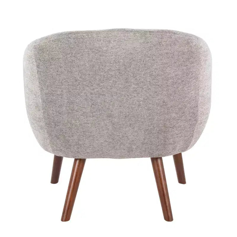 LumiSource Ashland Lounge Fabric Accent Chair Walnut Wood/Gray