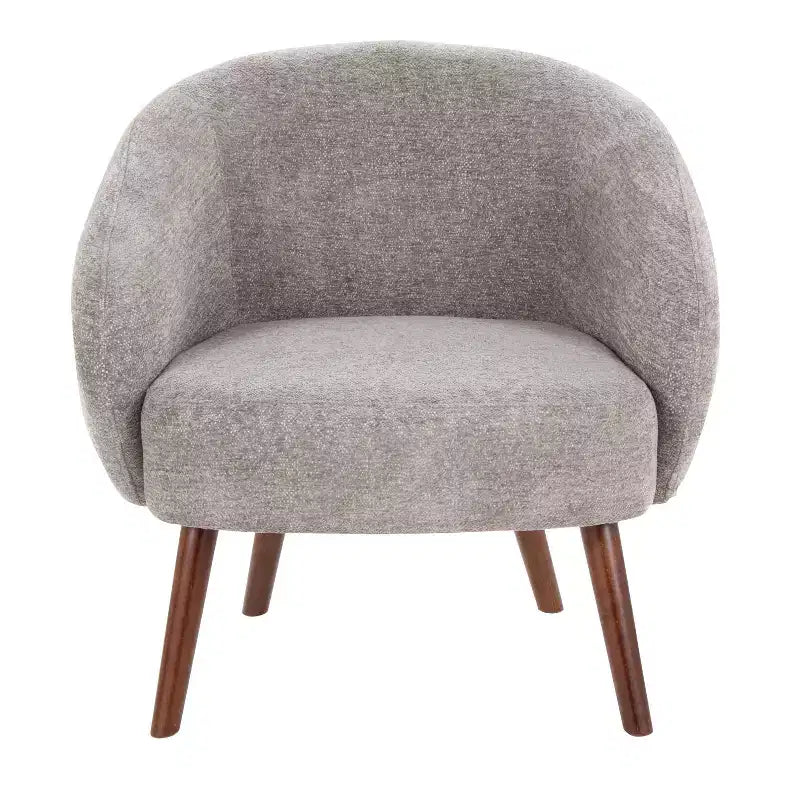 LumiSource Ashland Lounge Fabric Accent Chair Walnut Wood/Gray