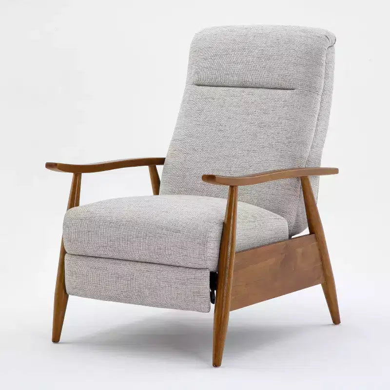 Comfort Pointe Terni Press-Back Recliner Sea Oat: Upholstered Polyester, Wood Frame, Foam Fill