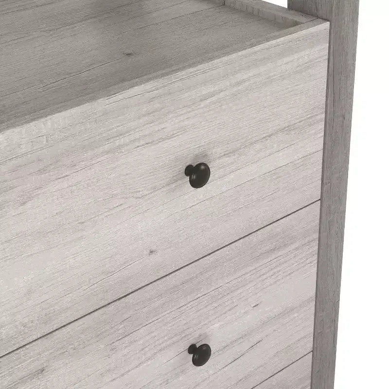 miBasics Chickadee Farmhouse 4 Drawer Chest Coastal White : MDF Storage, Anti-Tip Hardware