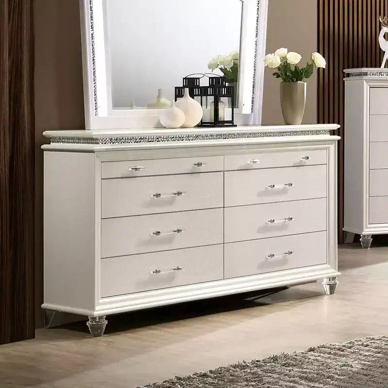 2pc Granite Nightstand and Dresser Set Pearl White - HOMES: Inside + Out