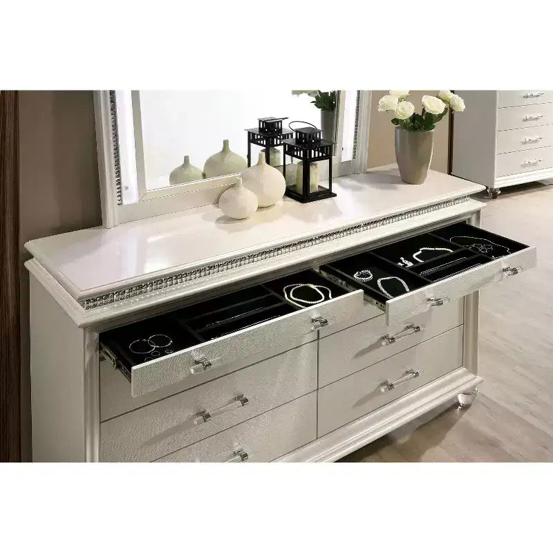 2pc Granite Nightstand and Dresser Set Pearl White - HOMES: Inside + Out