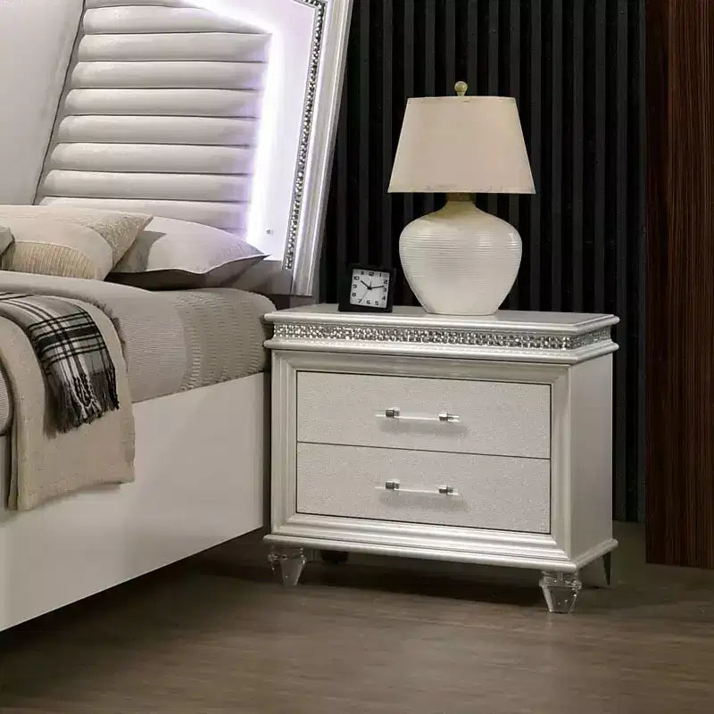 2pc Granite Nightstand and Dresser Set Pearl White - HOMES: Inside + Out