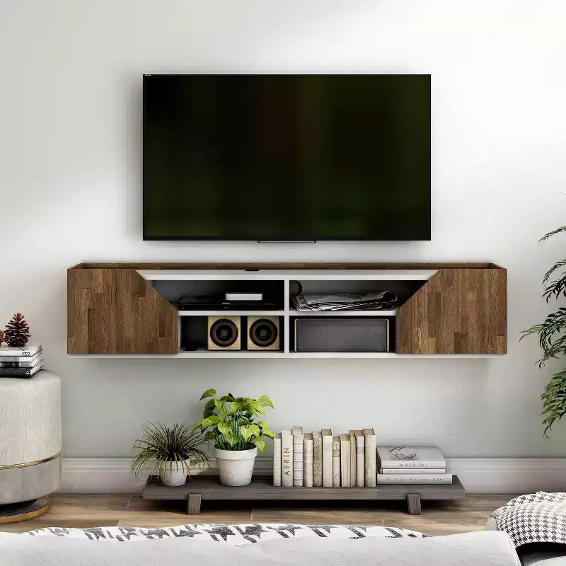 24/7 Shop At Home Kelvert Transitional Floating TV Stand for TVs up to: Wall Mount, Cable Management, Storage