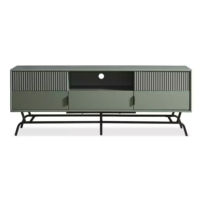 Meadowgrove Modern 3 Drawer TV Stand for TVs up to 65" with Cabinet Sage Green - miBasics: Metal Frame, Cable Management
