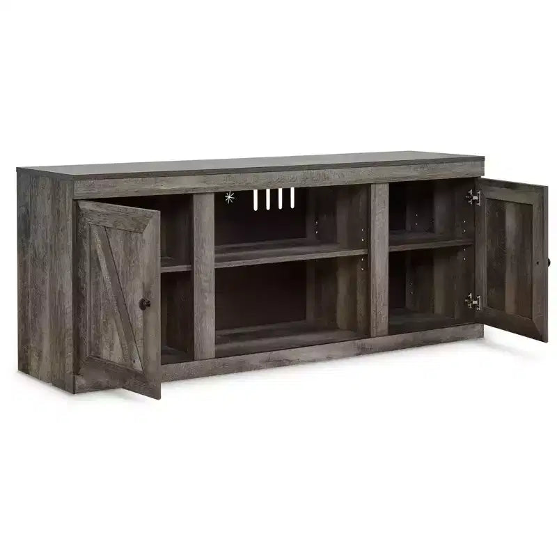 Signature Design by Ashley 60" Wynnlow TV Stand for TVs up to 65" Brown/Beige: Rustic Media Console with Cable Management