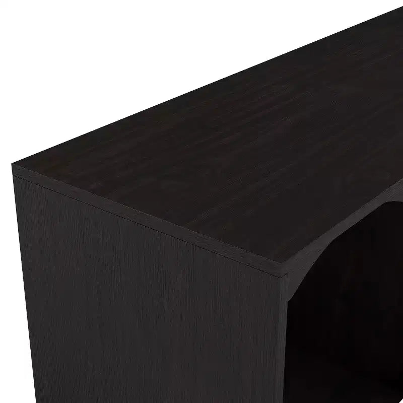 Meuble TV Jenny pour téléviseurs jusqu'à 70" : finition espresso, cadre en bois, étagères ouvertes, capacité de 68 kg
