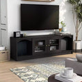 Meuble TV Jenny pour téléviseurs jusqu'à 70" : finition espresso, cadre en bois, étagères ouvertes, capacité de 68 kg