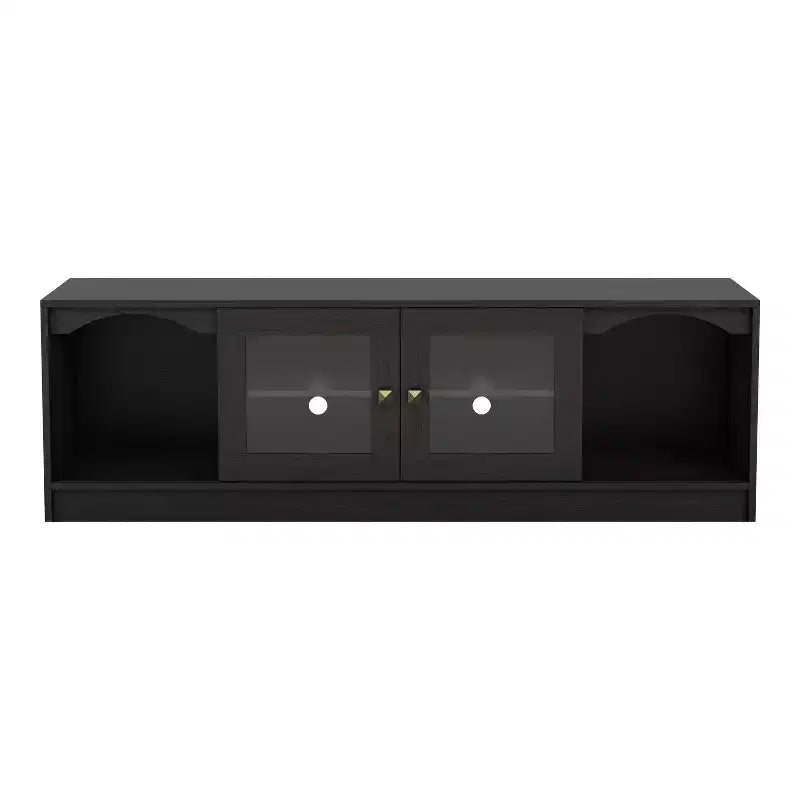 Meuble TV Jenny pour téléviseurs jusqu'à 70" : finition espresso, cadre en bois, étagères ouvertes, capacité de 68 kg