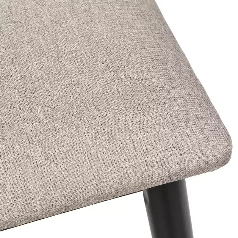 Lifestorey Whitney Mid Century Modern Bench Upholstered Bench Black/Gray: Mid-Century Modern, Padded, Rubberwood Frame
