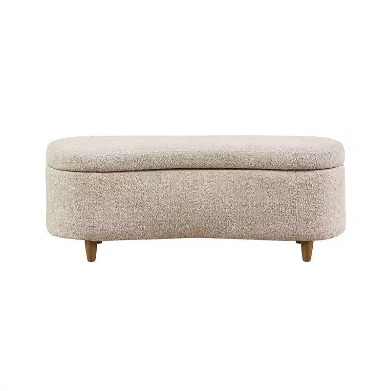 Bailey Boucle Flip Top Storage Bench Taupe - Ink+Ivy: Upholstered Ottoman, Bedroom Furniture with Wood Legs